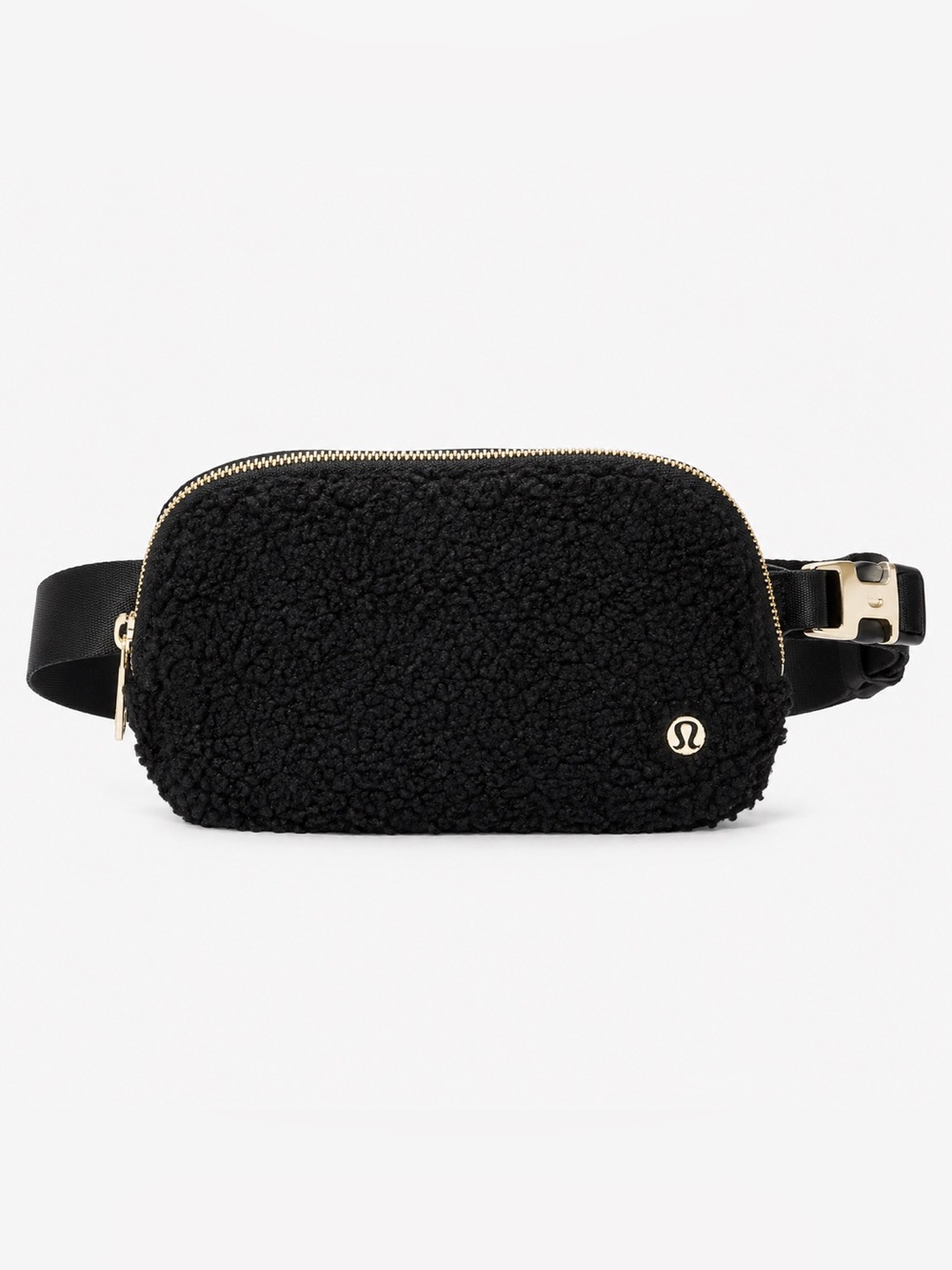 Lululemon Everywhere Fleece Belt Bag 1L Black Gold Hardware